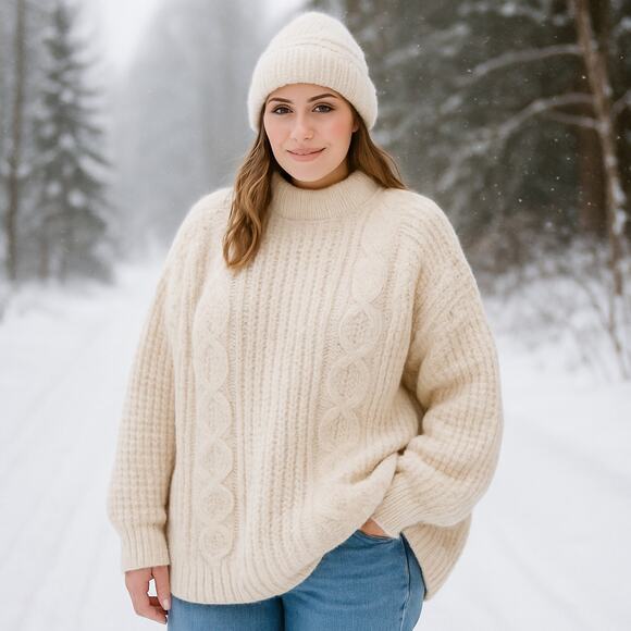 Cornel SZ L/XL VTG Hand Loomed Ireland Chunky Rory Gilmore Alternative Sweater - Picture 1 of 8